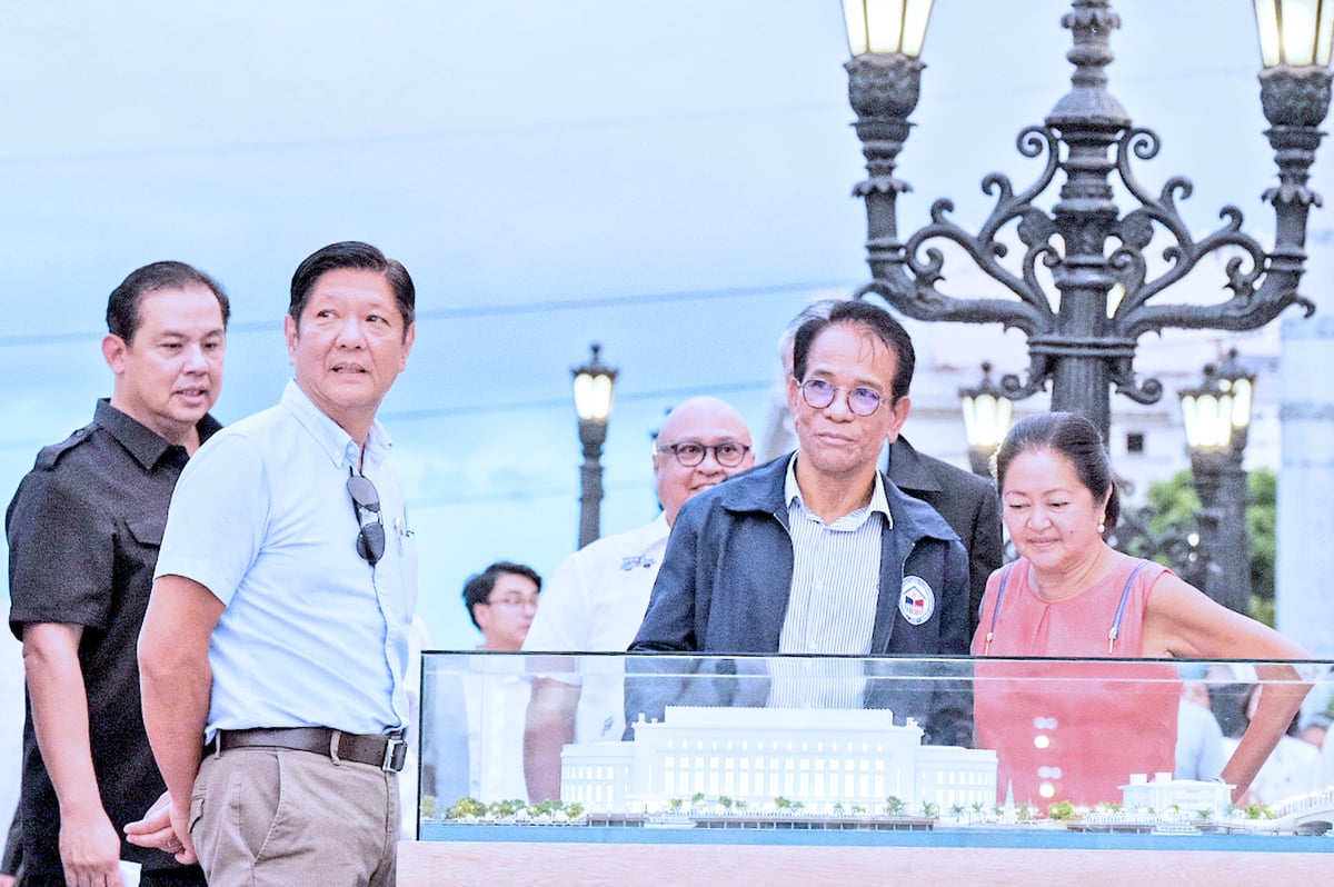 10. President Marcos gazes at where projects under the Pasig River Urban Development Showcase Area would be constructed during its launch at Plaza Mexico, Magallanes Drive in Intramuros, Manila on 23 June 2024. Phase 1C will introduce a one-story structure with a roof deck along the river, as well as a three-meter-wide walkway.